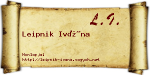 Leipnik Ivána névjegykártya